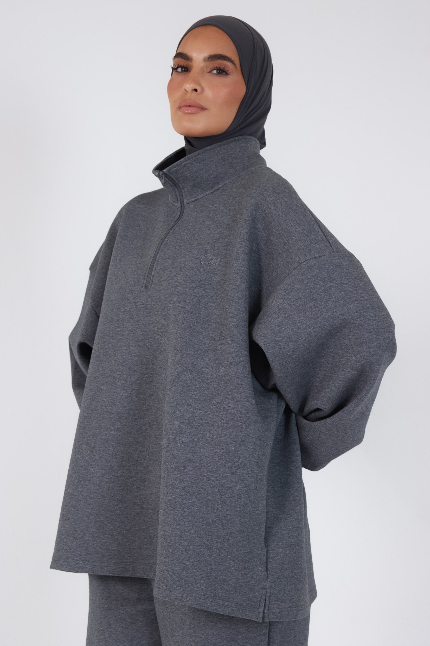 The Dark Grey Comfy Zip Sweatshirt