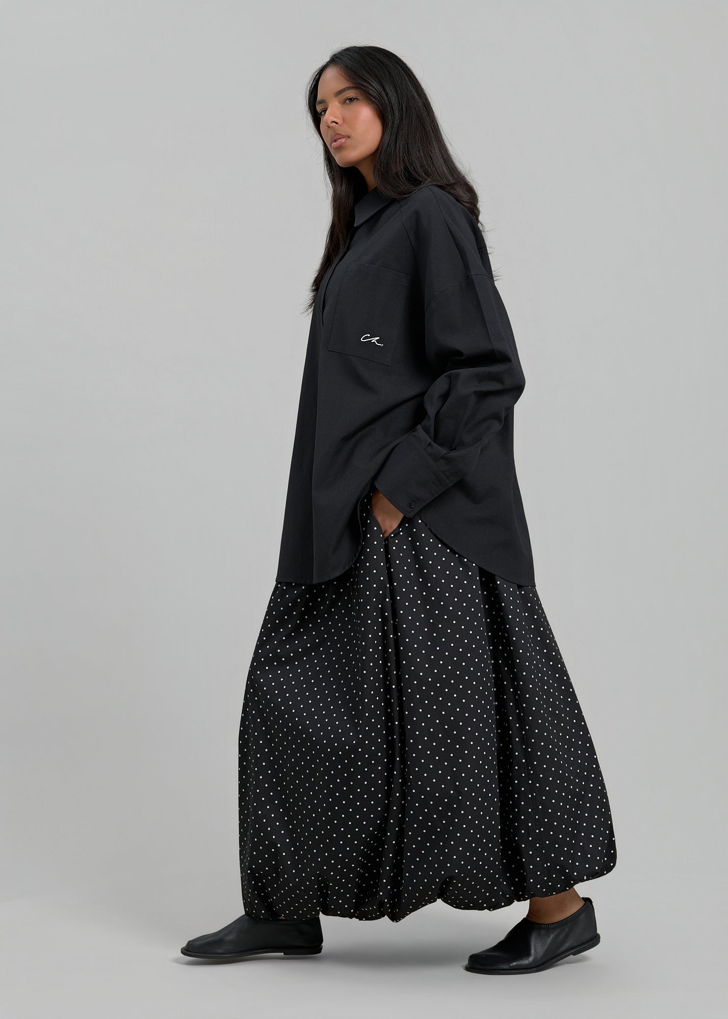 The Ecru Polka Dot Balloon Skirt