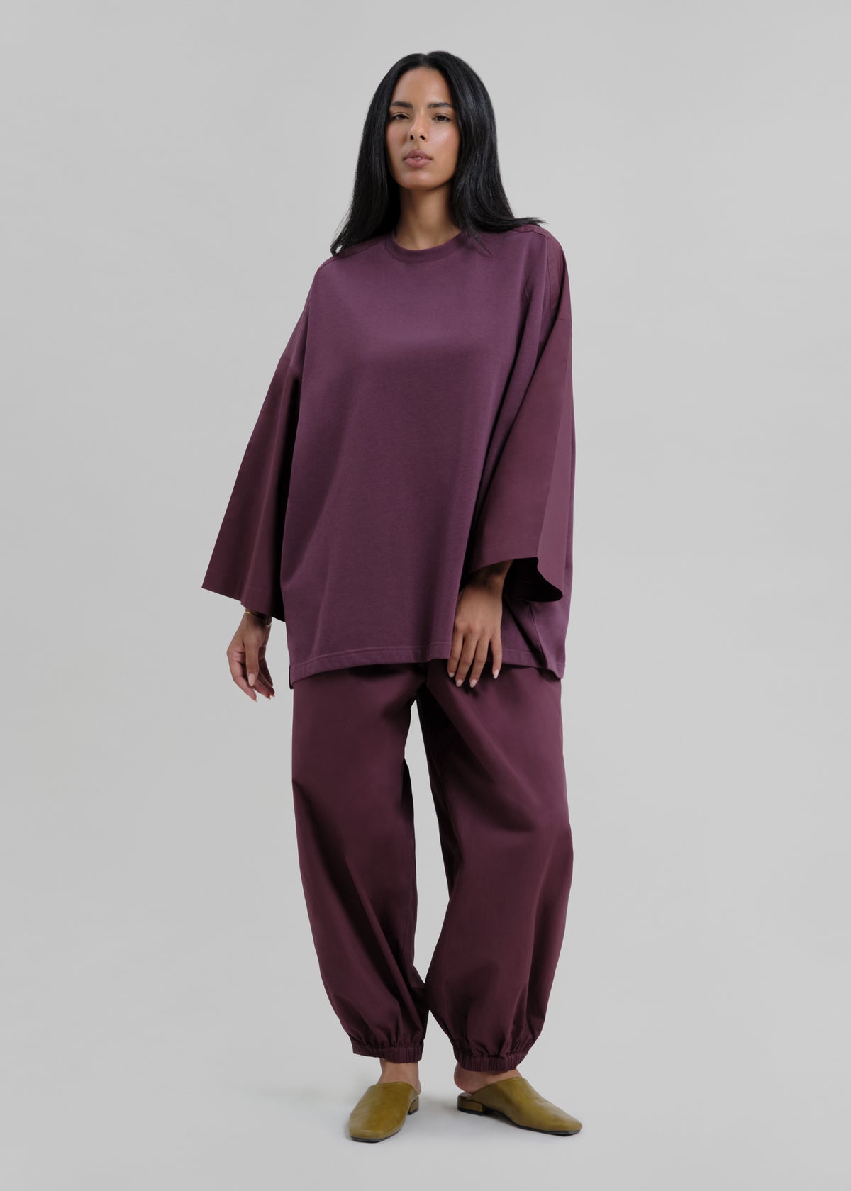 Le T-shirt Bi Matière Aubergine