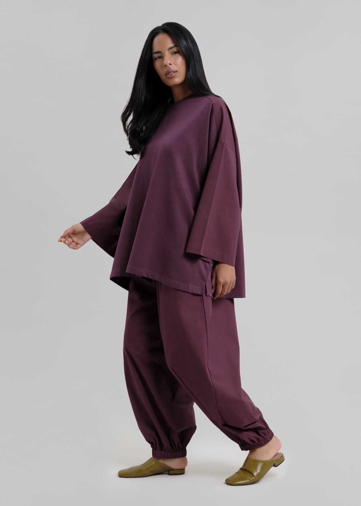 Le T-shirt Bi Matière Aubergine
