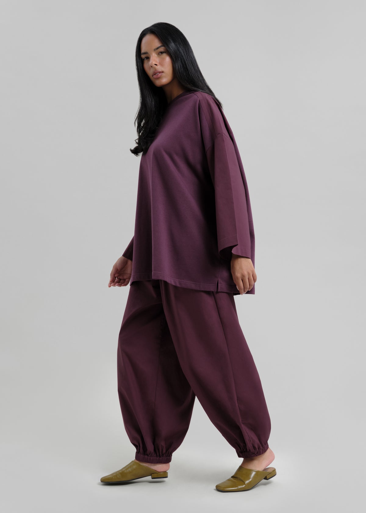 Le Pantalon Bouffant Aubergine