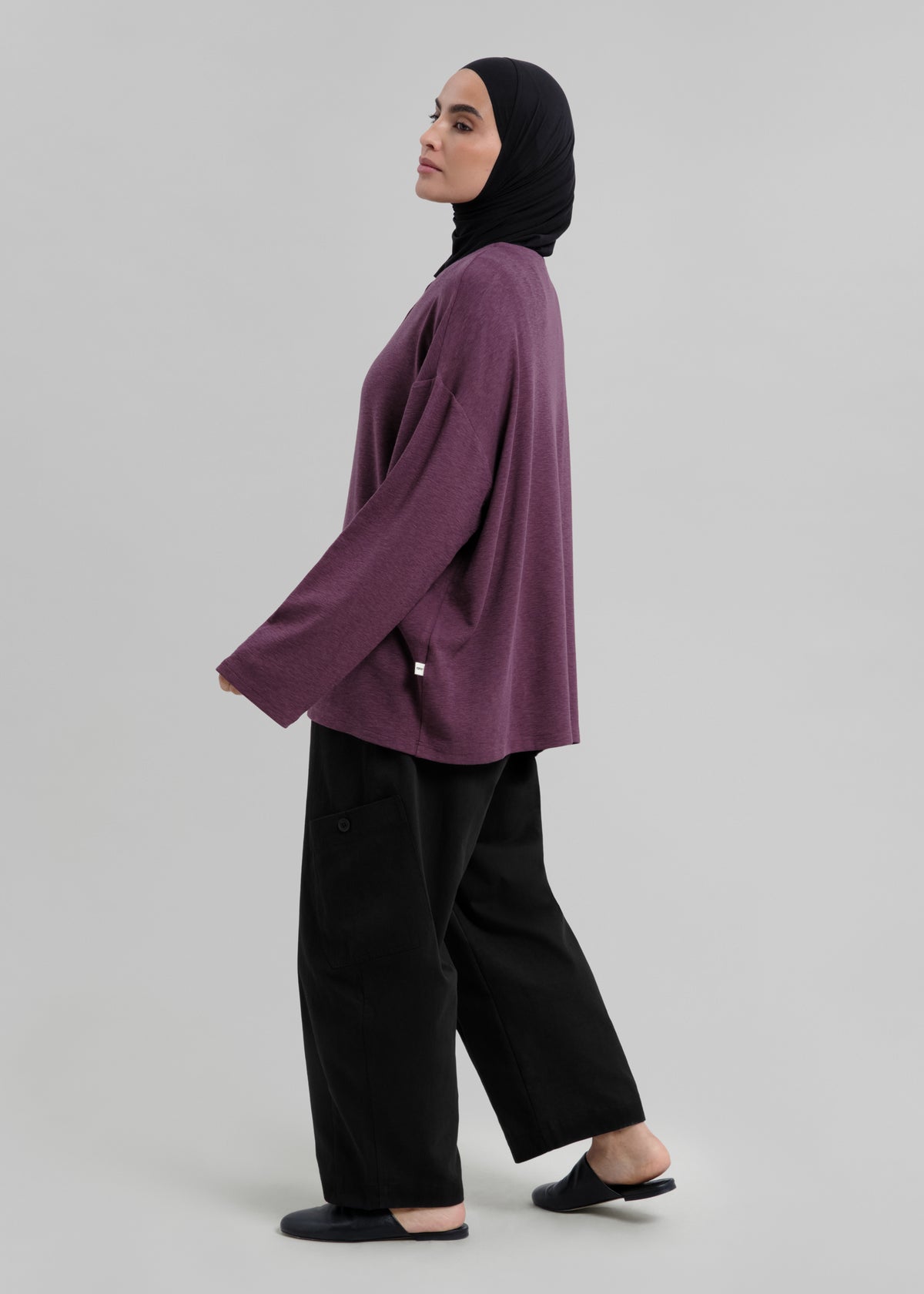 Le Top Boutonné Aubergine
