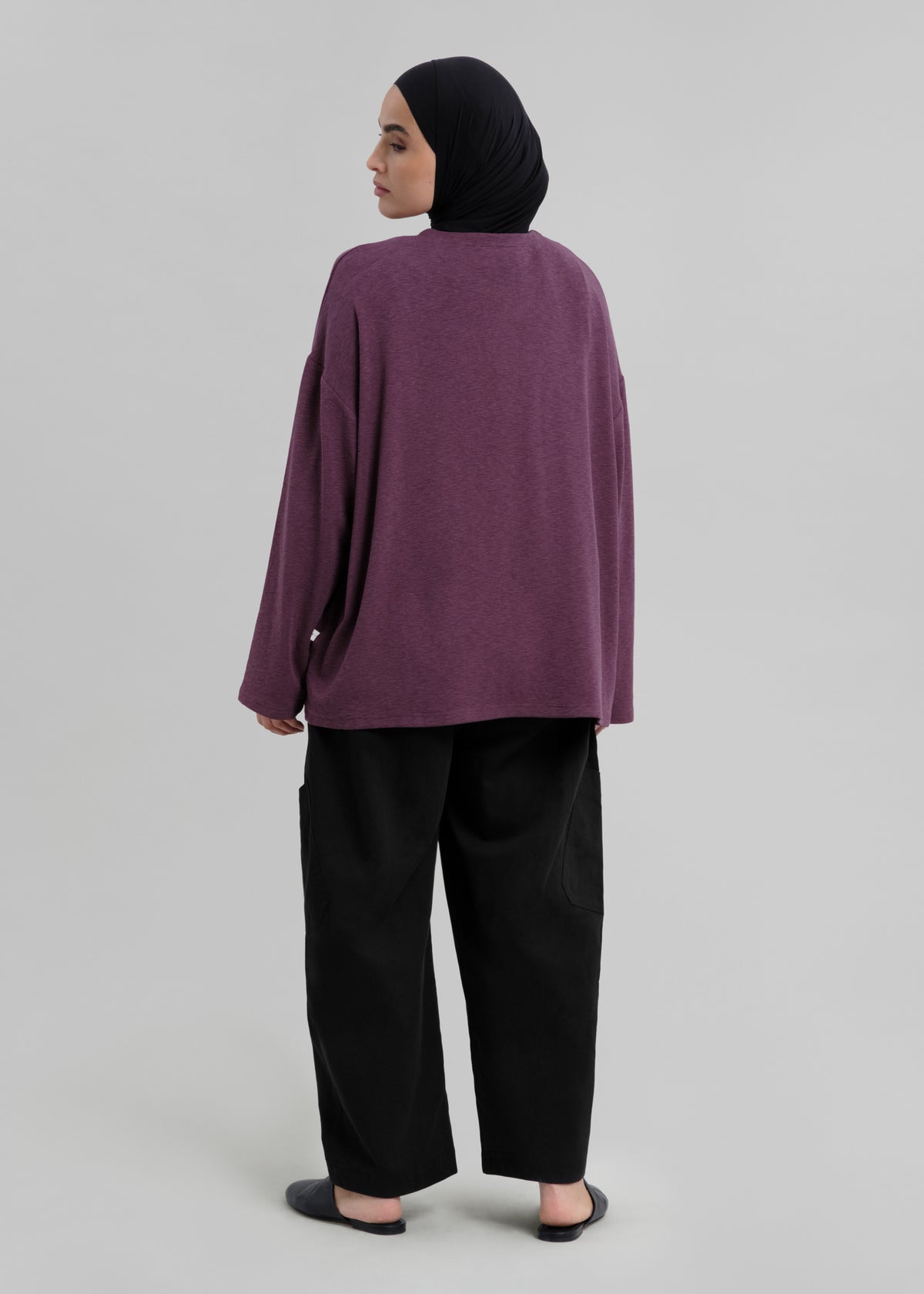 Le Top Boutonné Aubergine