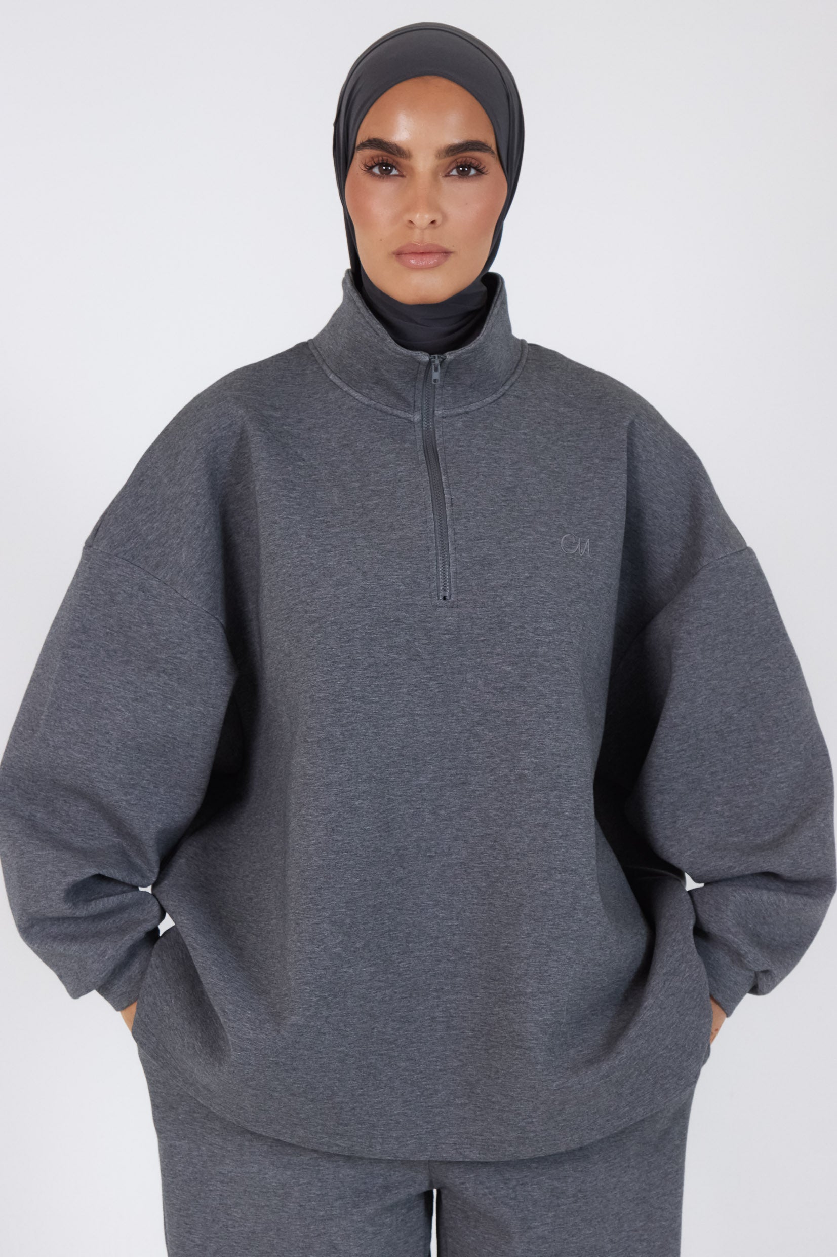 The Dark Grey Comfy Zip Sweatshirt