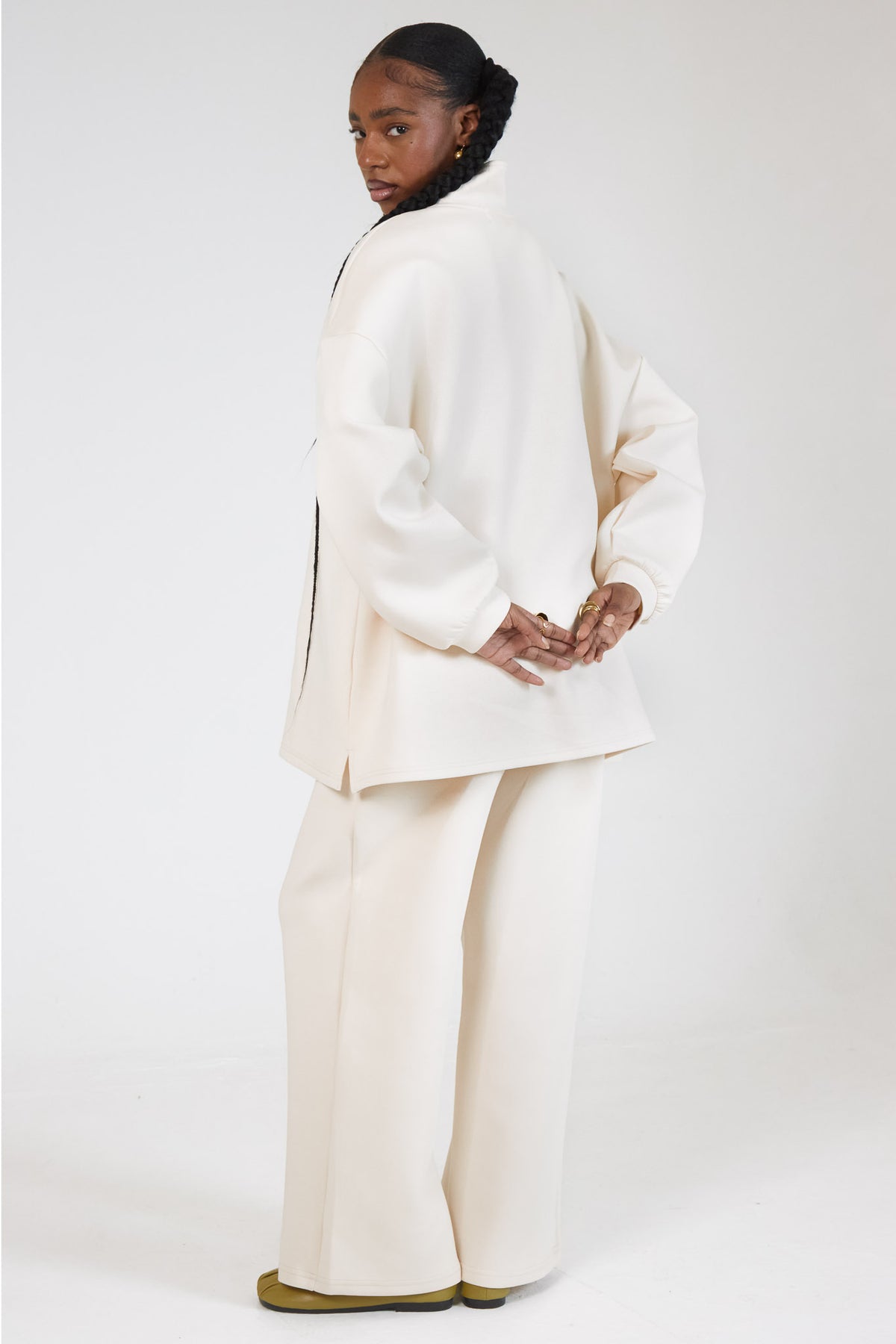 La sudadera con cremallera Comfy Ecru
