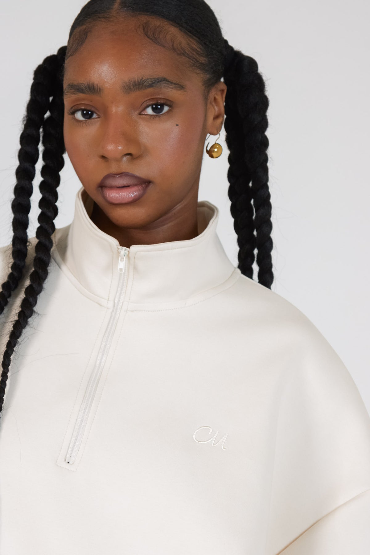 La sudadera con cremallera Comfy Ecru