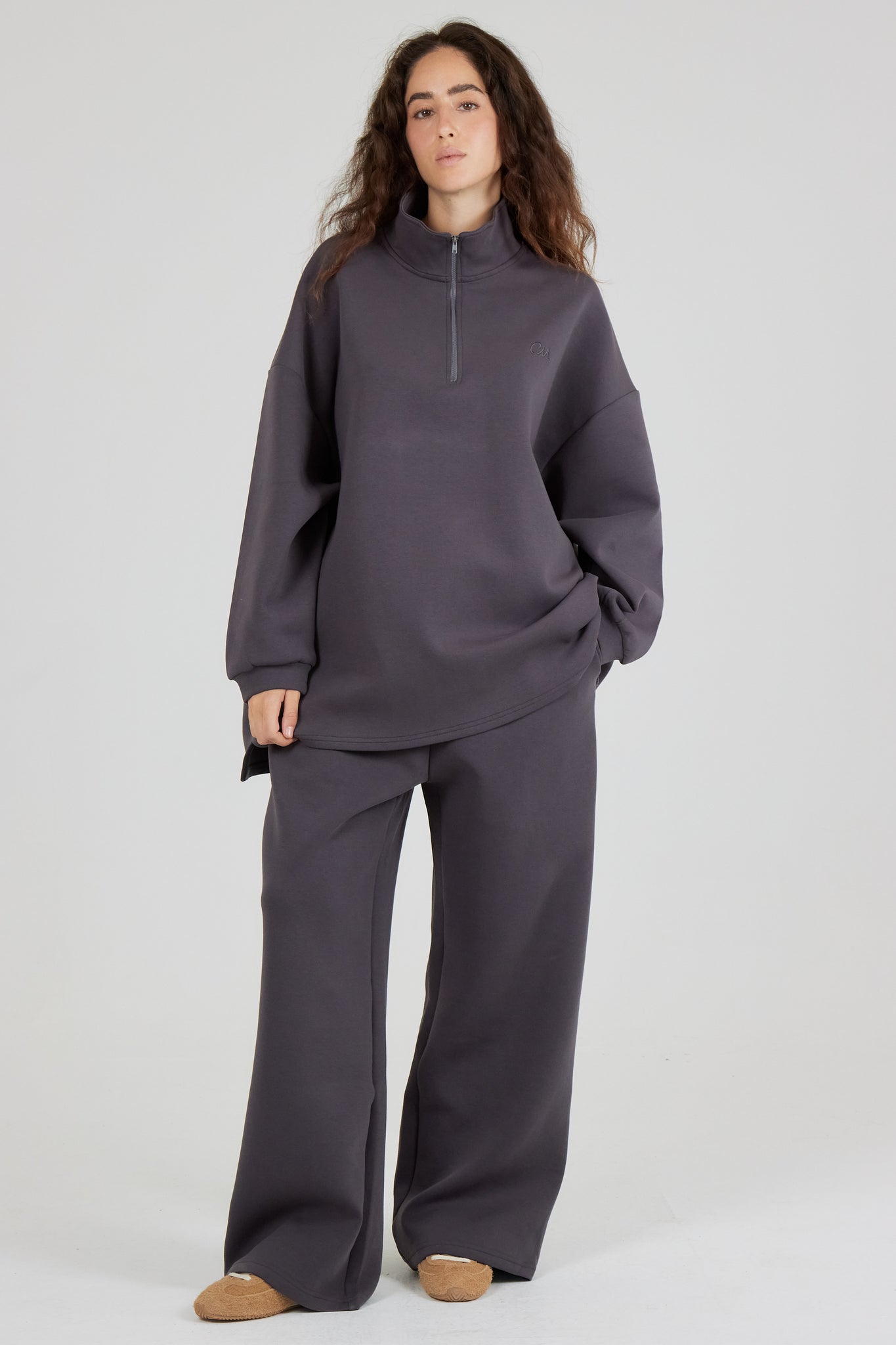Le Sweat Zip Comfy Gris Anthracite