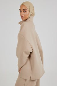 Le Sweat Zip Comfy Beige