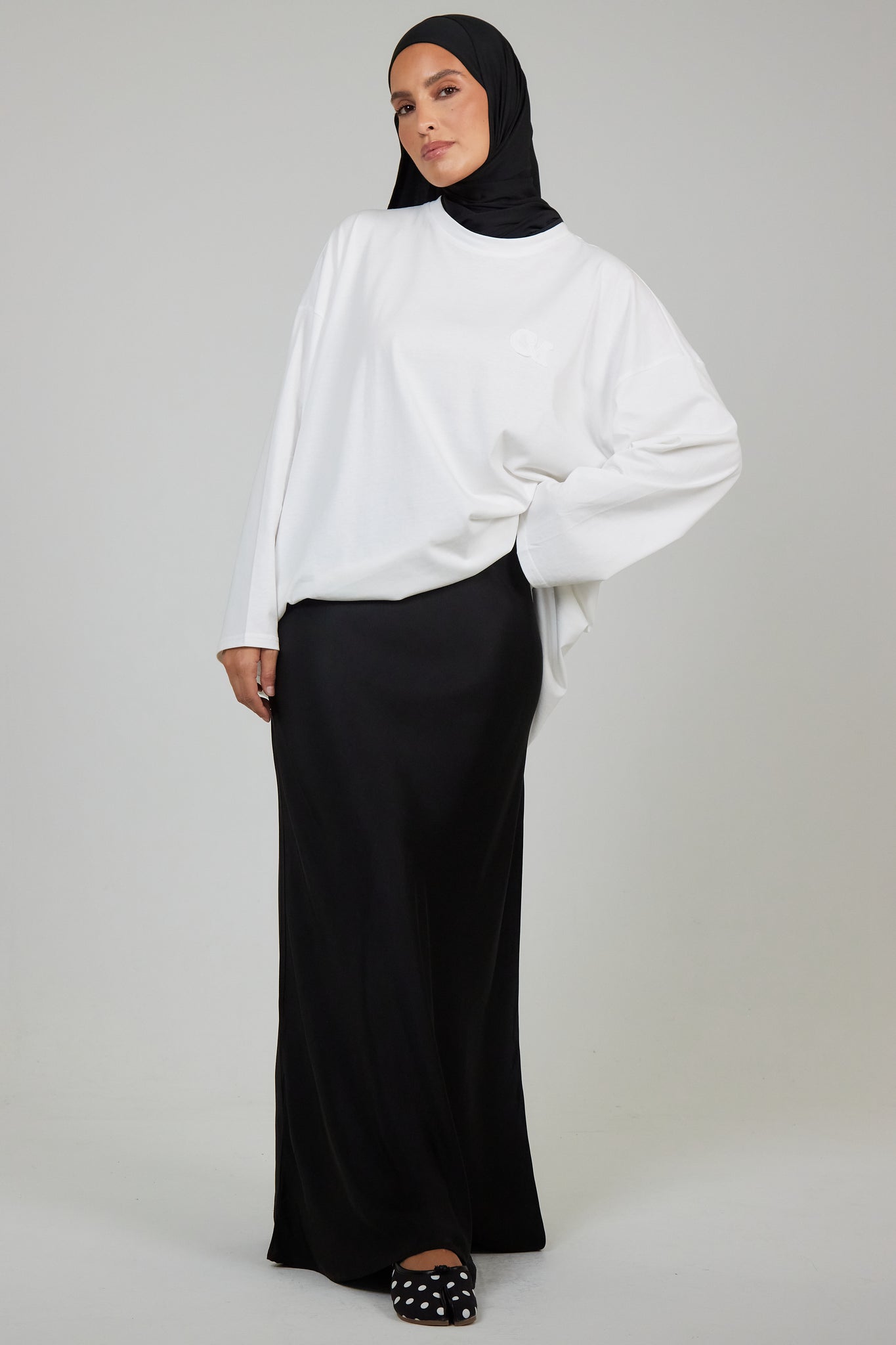 La Jupe Satin Noir
