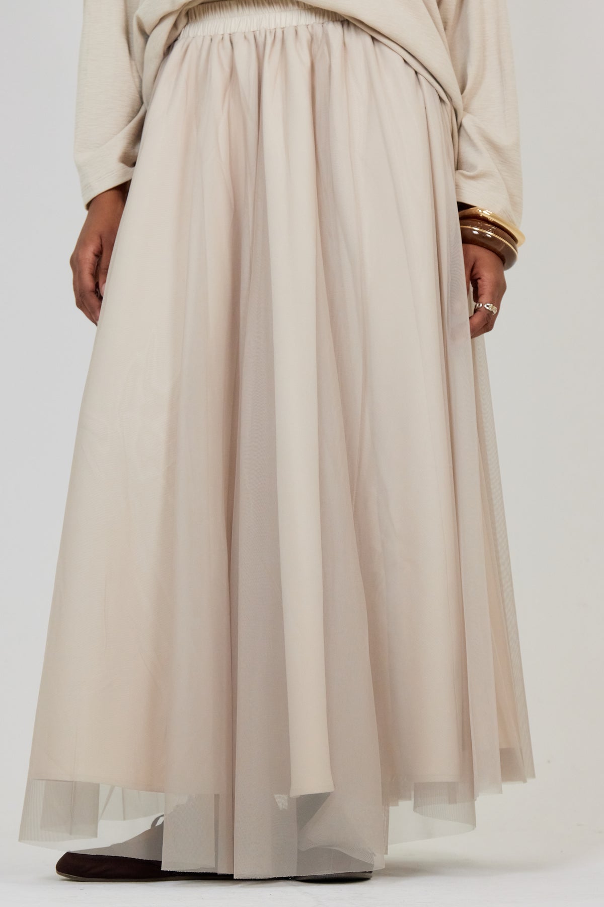 La Jupe Tulle Beige