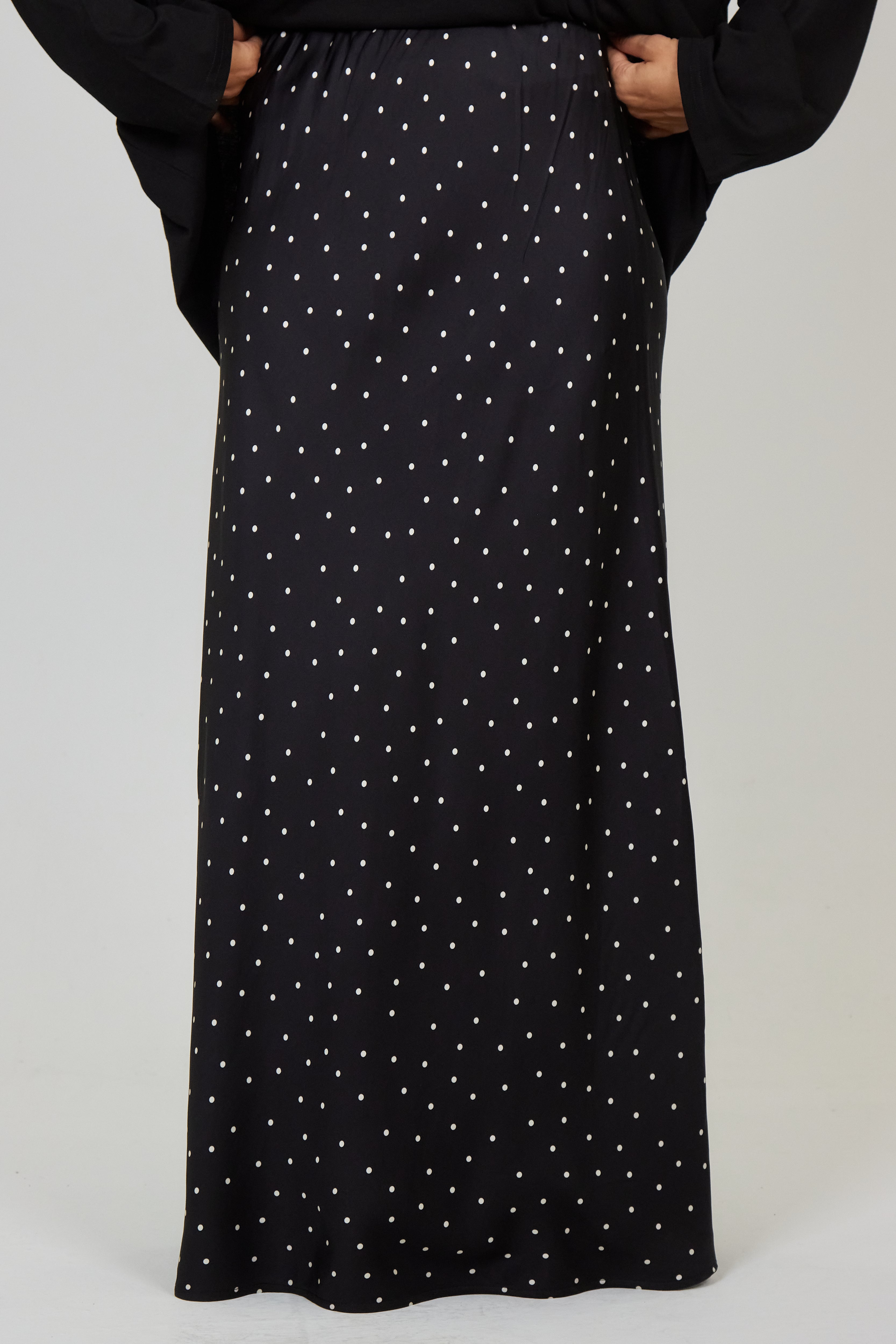 Jupe crayon en jacquard de soie à pois en noir - Chloe