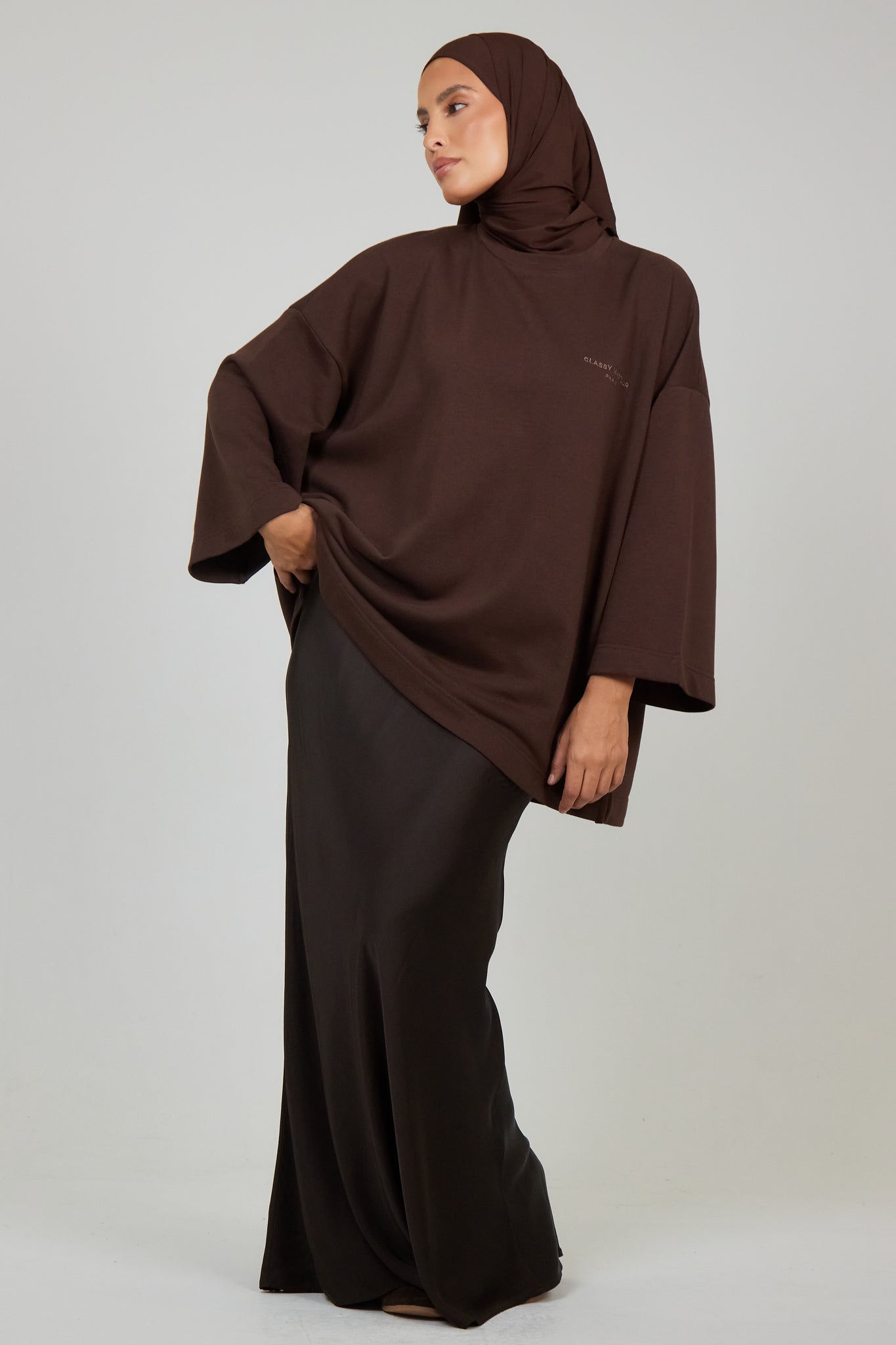 La Jupe Satin Brun