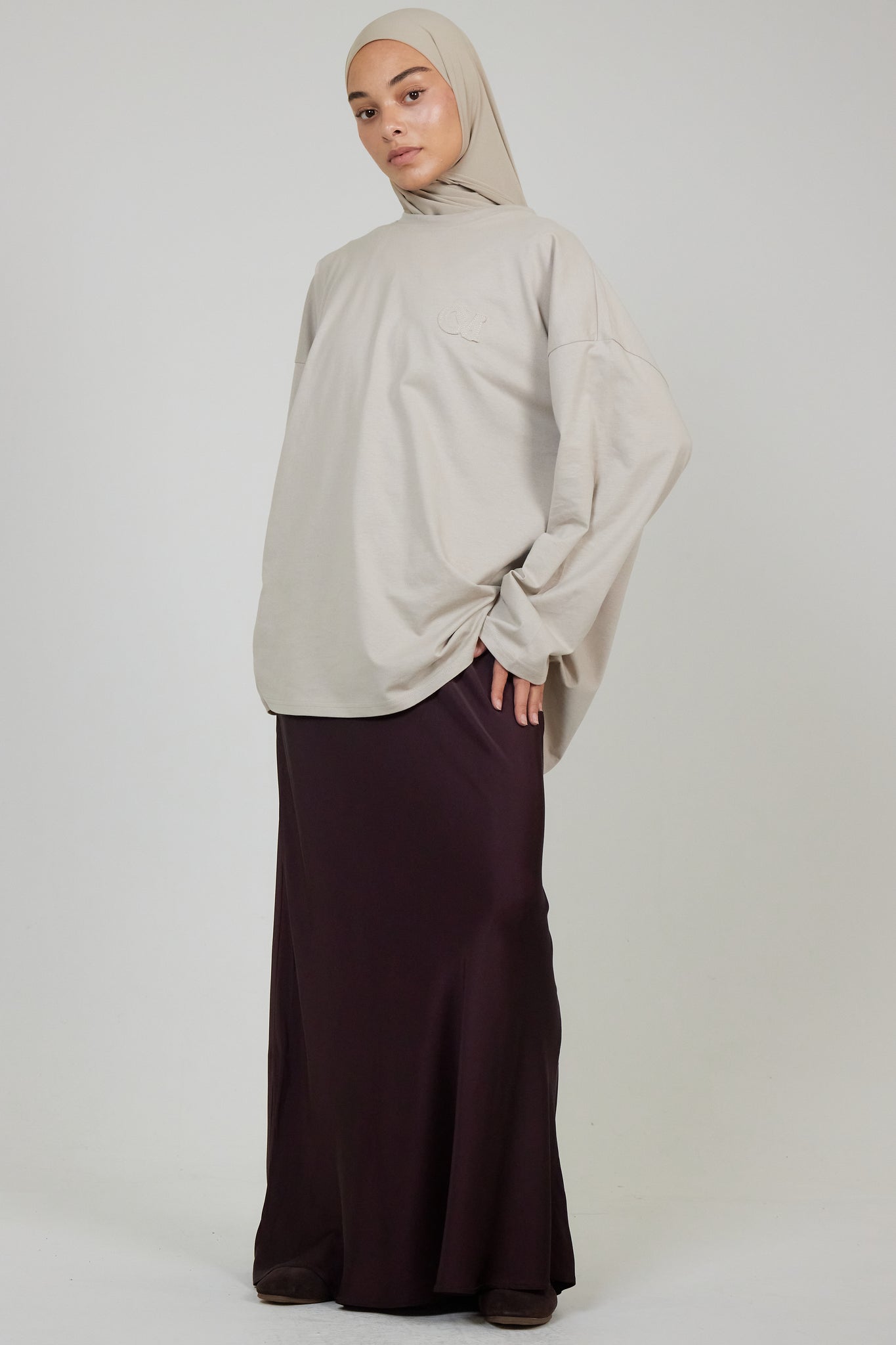 La Jupe Satin Bordeau