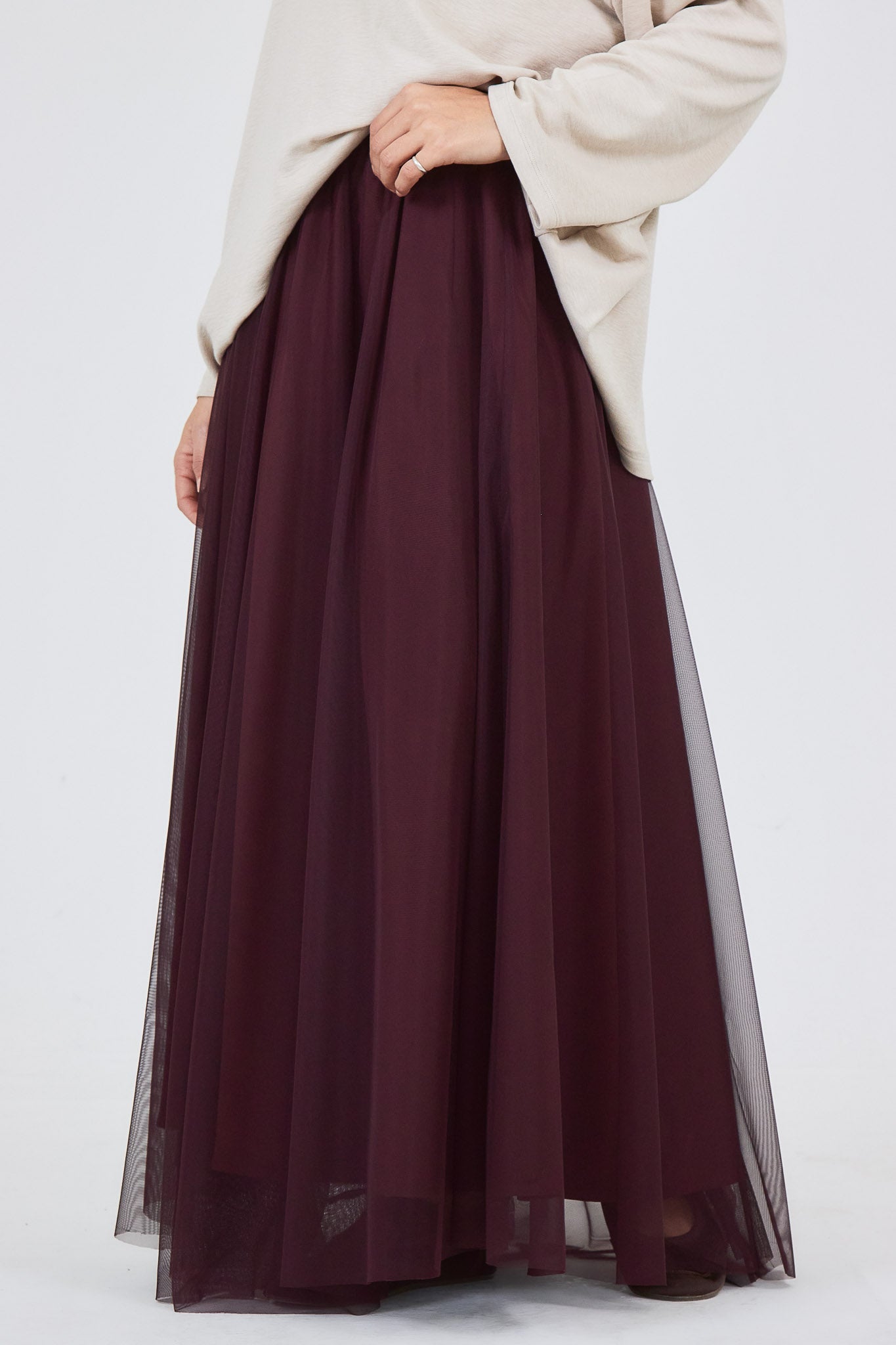 La Jupe Tulle Bordeaux