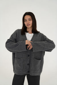 Le Cardigan Gris anthracite