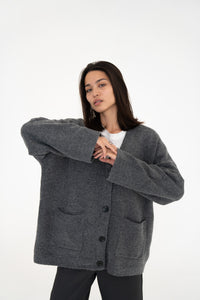 Le Cardigan Gris anthracite