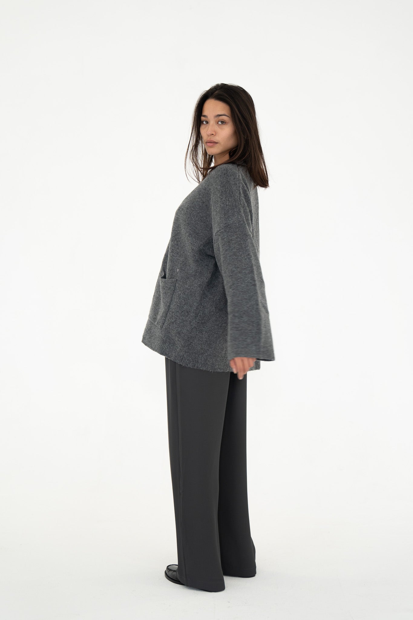 Le Cardigan Gris anthracite