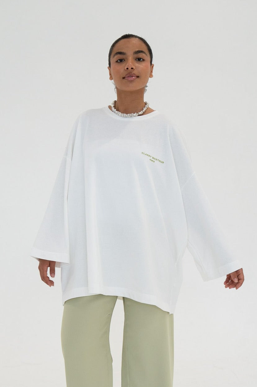 Le T-shirt SIGNATURE Blanc / Olive