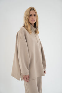 Le Sweat Zip Comfy Beige