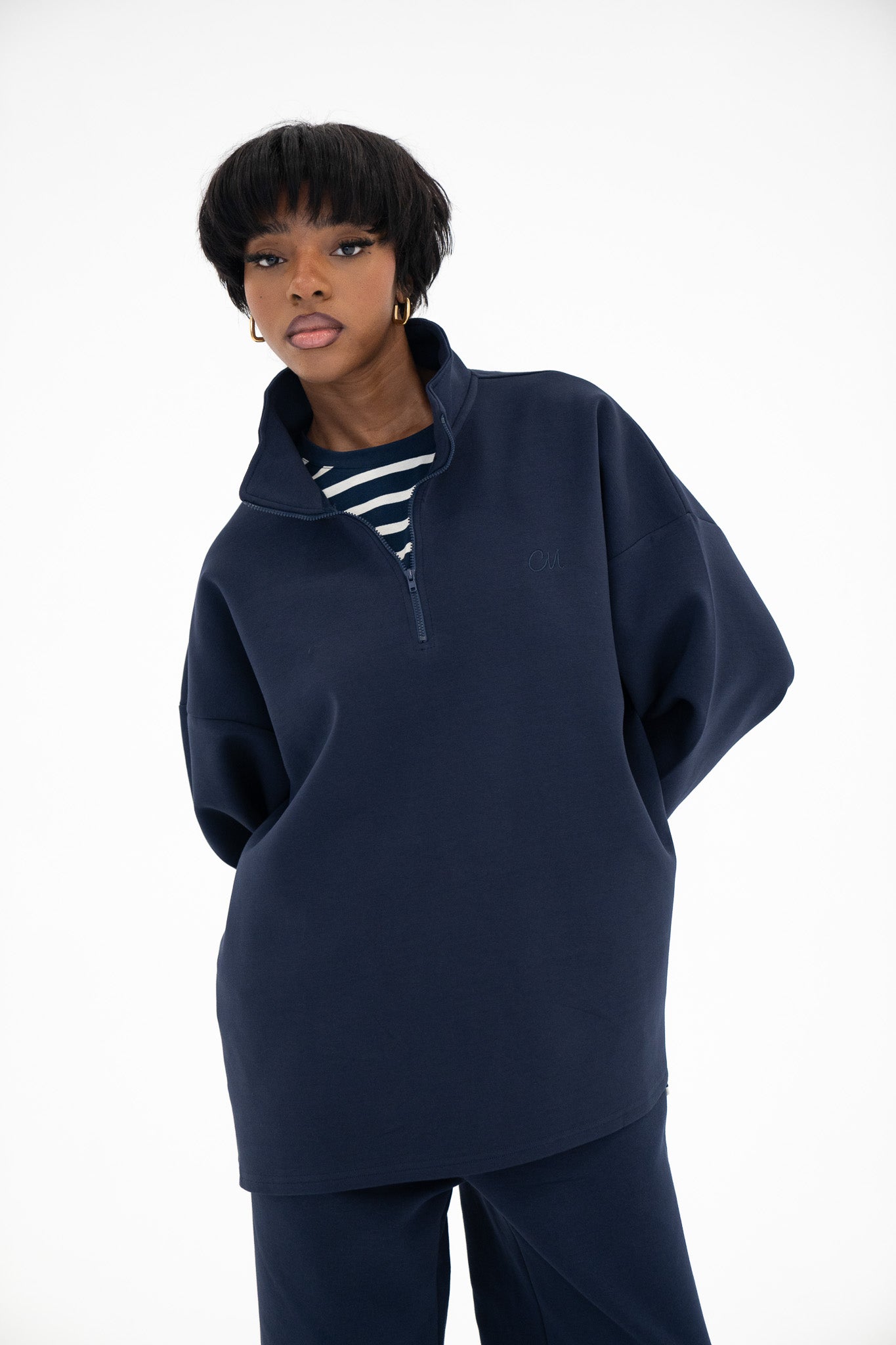 Le Sweat Zip Comfy Bleu nuit