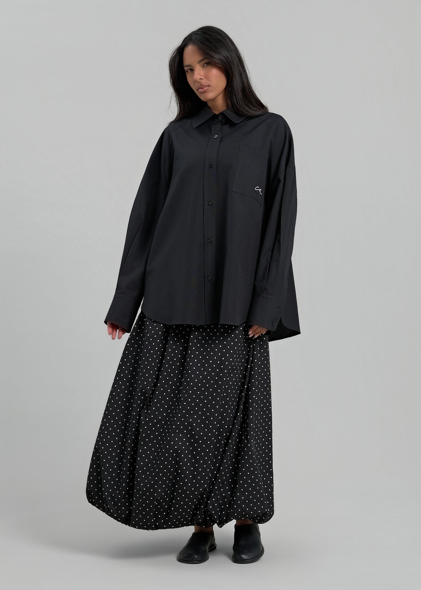 The Ecru Polka Dot Balloon Skirt