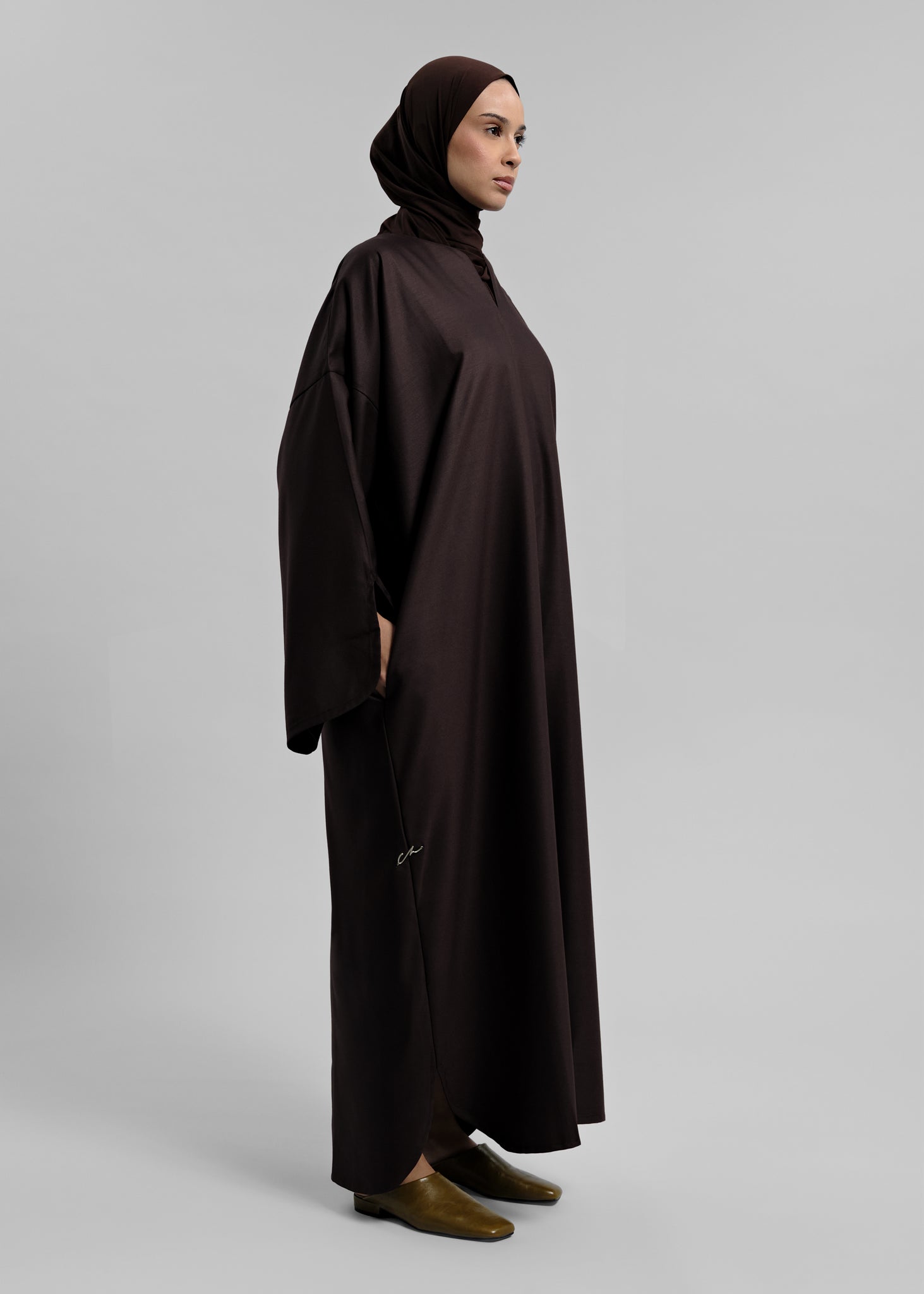 The Qamys Brown Dress  Classy Mastour
