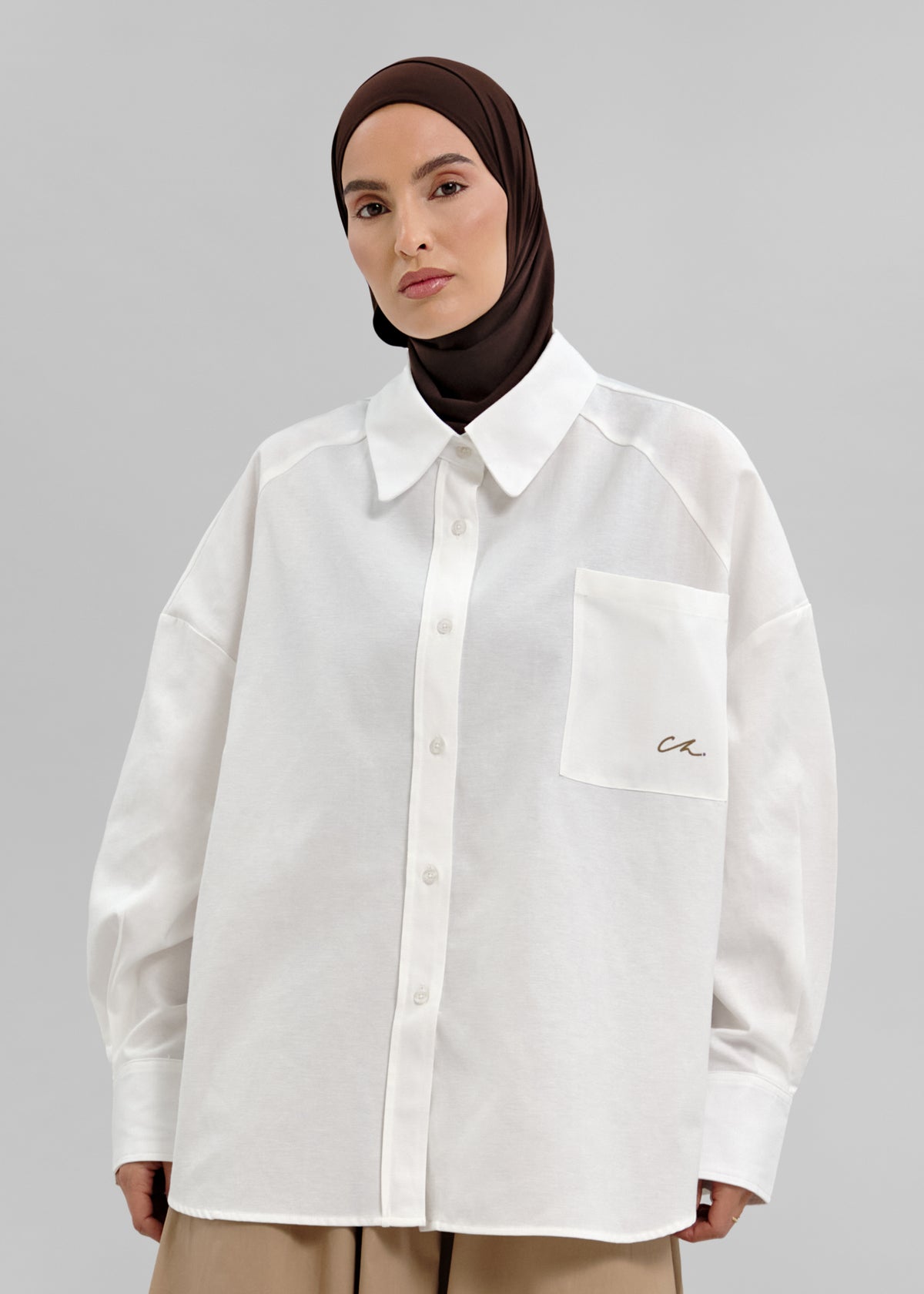 La Chemise Ivy Blanc / Camel